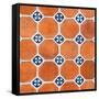 ¡Viva Mexico! Square Collection - Mosaics Orange Bricks-Philippe Hugonnard-Framed Stretched Canvas