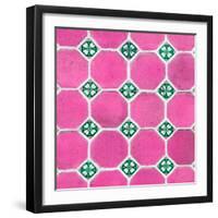 ¡Viva Mexico! Square Collection - Mosaics Pink Bricks-Philippe Hugonnard-Framed Photographic Print