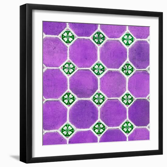 ¡Viva Mexico! Square Collection - Mosaics Purple Bricks-Philippe Hugonnard-Framed Photographic Print