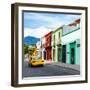 ¡Viva Mexico! Square Collection - Oaxaca Street with Yellow Taxi-Philippe Hugonnard-Framed Photographic Print