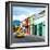 ¡Viva Mexico! Square Collection - Oaxaca Street with Yellow Taxi-Philippe Hugonnard-Framed Photographic Print