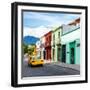 ¡Viva Mexico! Square Collection - Oaxaca Street with Yellow Taxi-Philippe Hugonnard-Framed Photographic Print