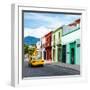 ¡Viva Mexico! Square Collection - Oaxaca Street with Yellow Taxi-Philippe Hugonnard-Framed Photographic Print