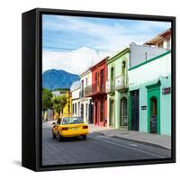 ¡Viva Mexico! Square Collection - Oaxaca Street with Yellow Taxi-Philippe Hugonnard-Framed Stretched Canvas