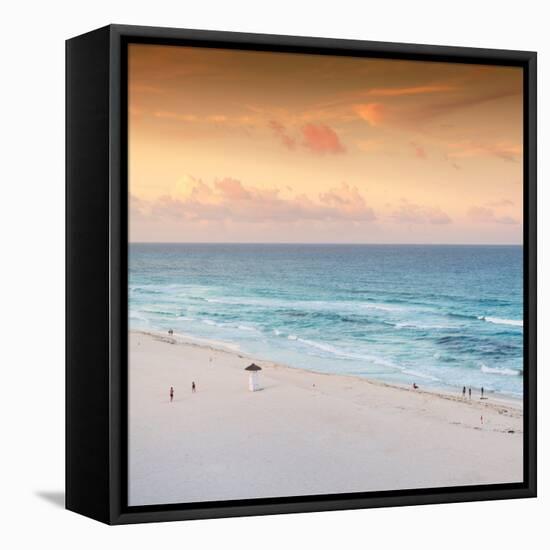 ¡Viva Mexico! Square Collection - Ocean View at Sunset in Cancun II-Philippe Hugonnard-Framed Stretched Canvas