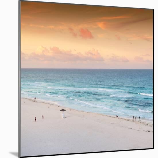 ¡Viva Mexico! Square Collection - Ocean View at Sunset in Cancun II-Philippe Hugonnard-Mounted Photographic Print