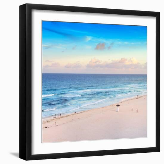 ¡Viva Mexico! Square Collection - Ocean View at Sunset in Cancun-Philippe Hugonnard-Framed Photographic Print