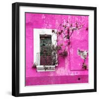 ¡Viva Mexico! Square Collection - Old Deep Pink Facade II-Philippe Hugonnard-Framed Photographic Print