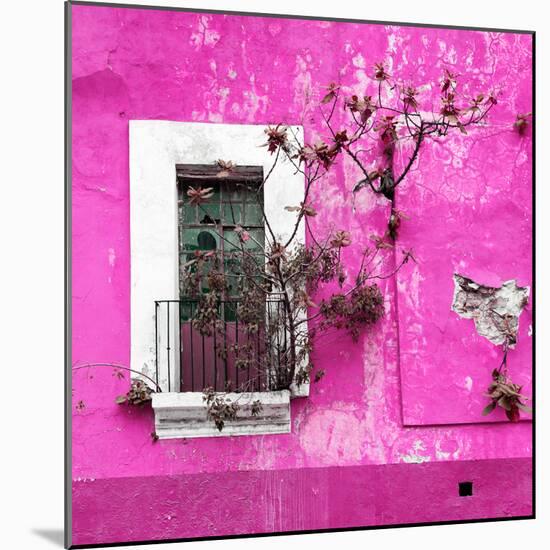 ¡Viva Mexico! Square Collection - Old Deep Pink Facade II-Philippe Hugonnard-Mounted Photographic Print