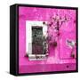 ¡Viva Mexico! Square Collection - Old Deep Pink Facade II-Philippe Hugonnard-Framed Stretched Canvas