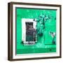 ¡Viva Mexico! Square Collection - Old Green Facade II-Philippe Hugonnard-Framed Photographic Print