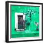 ¡Viva Mexico! Square Collection - Old Green Facade II-Philippe Hugonnard-Framed Photographic Print