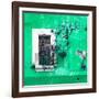 ¡Viva Mexico! Square Collection - Old Green Facade II-Philippe Hugonnard-Framed Photographic Print