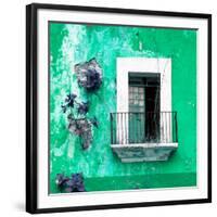 ¡Viva Mexico! Square Collection - Old Green Facade-Philippe Hugonnard-Framed Photographic Print