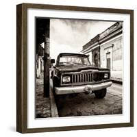 ¡Viva Mexico! Square Collection - Old Jeep in the street of San Cristobal III-Philippe Hugonnard-Framed Photographic Print