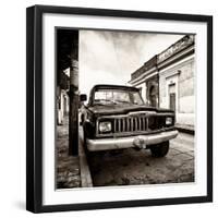 ¡Viva Mexico! Square Collection - Old Jeep in the street of San Cristobal III-Philippe Hugonnard-Framed Photographic Print