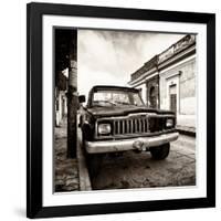 ¡Viva Mexico! Square Collection - Old Jeep in the street of San Cristobal III-Philippe Hugonnard-Framed Photographic Print