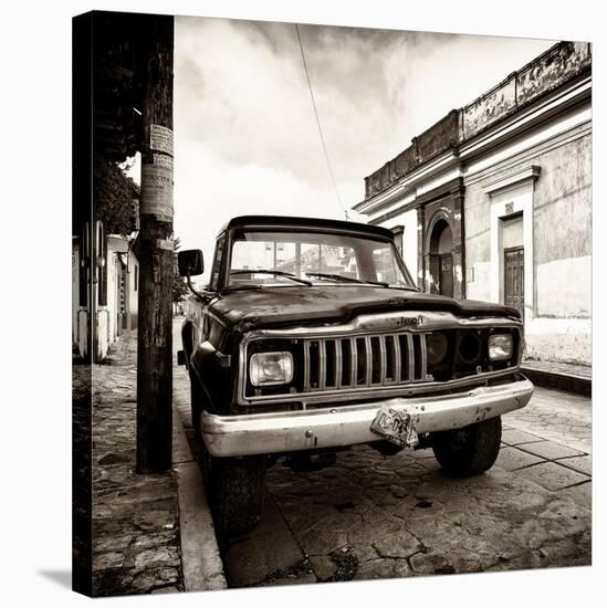 ¡Viva Mexico! Square Collection - Old Jeep in the street of San Cristobal III-Philippe Hugonnard-Stretched Canvas