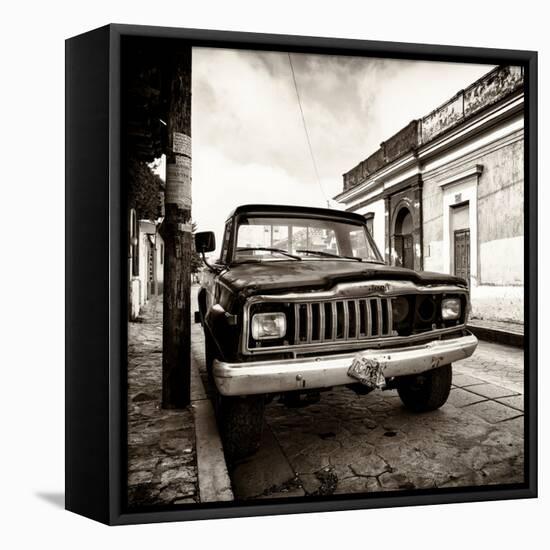 ¡Viva Mexico! Square Collection - Old Jeep in the street of San Cristobal III-Philippe Hugonnard-Framed Stretched Canvas