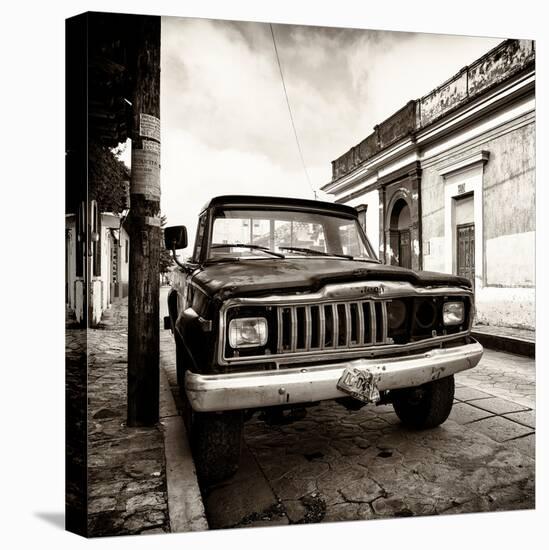 ¡Viva Mexico! Square Collection - Old Jeep in the street of San Cristobal III-Philippe Hugonnard-Stretched Canvas