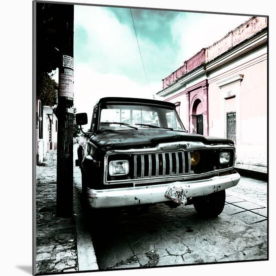 ¡Viva Mexico! Square Collection - Old Jeep in the street of San Cristobal VI-Philippe Hugonnard-Mounted Photographic Print