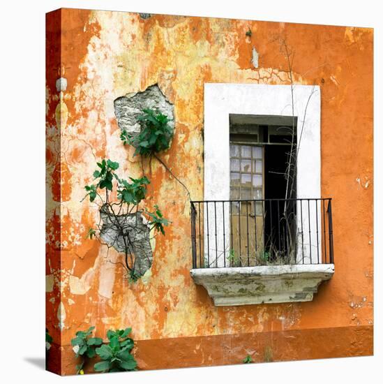 ¡Viva Mexico! Square Collection - Old Orange Facade-Philippe Hugonnard-Stretched Canvas