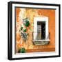 ¡Viva Mexico! Square Collection - Old Orange Facade-Philippe Hugonnard-Framed Photographic Print