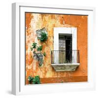 ¡Viva Mexico! Square Collection - Old Orange Facade-Philippe Hugonnard-Framed Photographic Print