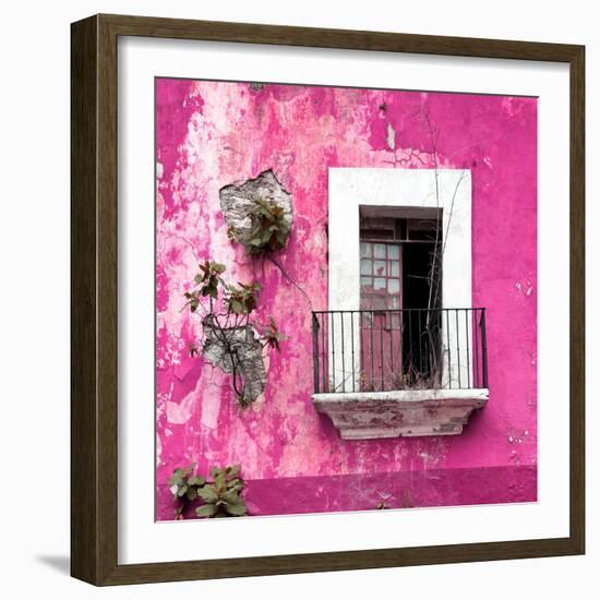 ¡Viva Mexico! Square Collection - Old Pink Facade-Philippe Hugonnard-Framed Photographic Print