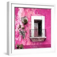 ¡Viva Mexico! Square Collection - Old Pink Facade-Philippe Hugonnard-Framed Photographic Print