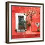 ¡Viva Mexico! Square Collection - Old Red Facade II-Philippe Hugonnard-Framed Photographic Print