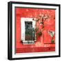 ¡Viva Mexico! Square Collection - Old Red Facade II-Philippe Hugonnard-Framed Photographic Print