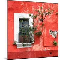 ¡Viva Mexico! Square Collection - Old Red Facade II-Philippe Hugonnard-Mounted Photographic Print