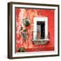 ¡Viva Mexico! Square Collection - Old Red Facade-Philippe Hugonnard-Framed Photographic Print