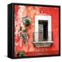 ¡Viva Mexico! Square Collection - Old Red Facade-Philippe Hugonnard-Framed Stretched Canvas