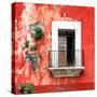 ¡Viva Mexico! Square Collection - Old Red Facade-Philippe Hugonnard-Stretched Canvas