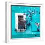 ¡Viva Mexico! Square Collection - Old Turquoise Facade II-Philippe Hugonnard-Framed Photographic Print