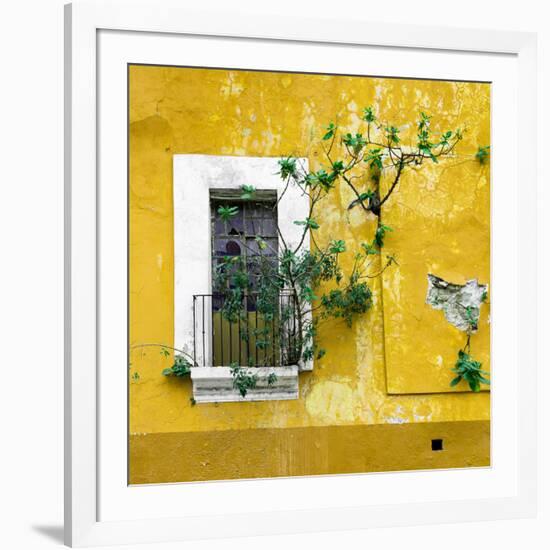 ¡Viva Mexico! Square Collection - Old Yellow Facade II-Philippe Hugonnard-Framed Photographic Print