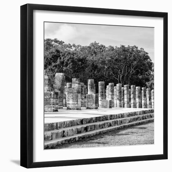 ¡Viva Mexico! Square Collection - One Thousand Mayan Columns in Chichen Itza III-Philippe Hugonnard-Framed Photographic Print