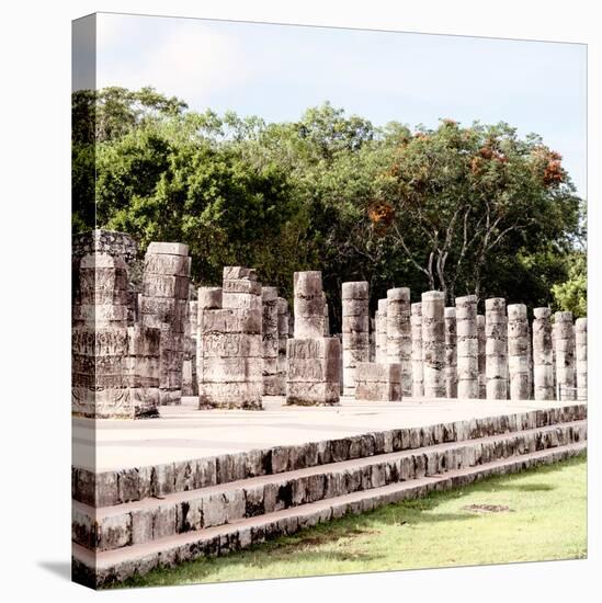 ¡Viva Mexico! Square Collection - One Thousand Mayan Columns in Chichen Itza IV-Philippe Hugonnard-Stretched Canvas