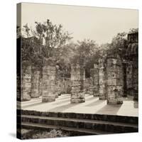 ¡Viva Mexico! Square Collection - One Thousand Mayan Columns in Chichen Itza VI-Philippe Hugonnard-Stretched Canvas