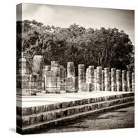 ¡Viva Mexico! Square Collection - One Thousand Mayan Columns in Chichen Itza-Philippe Hugonnard-Stretched Canvas