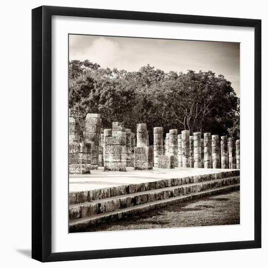 ¡Viva Mexico! Square Collection - One Thousand Mayan Columns in Chichen Itza-Philippe Hugonnard-Framed Photographic Print