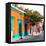 ¡Viva Mexico! Square Collection - Orange Facade in Oaxaca-Philippe Hugonnard-Framed Stretched Canvas