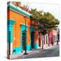 ¡Viva Mexico! Square Collection - Orange Facade in Oaxaca-Philippe Hugonnard-Stretched Canvas