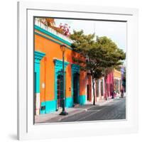 ¡Viva Mexico! Square Collection - Orange Facade in Oaxaca-Philippe Hugonnard-Framed Photographic Print