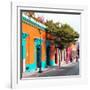 ¡Viva Mexico! Square Collection - Orange Facade in Oaxaca-Philippe Hugonnard-Framed Photographic Print