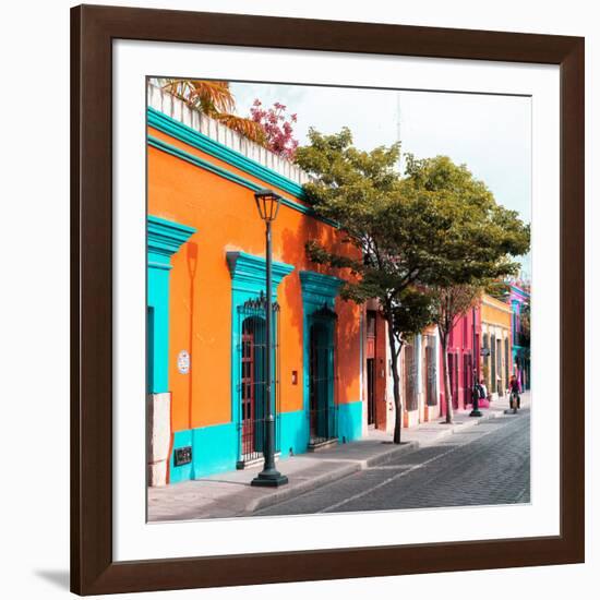 ¡Viva Mexico! Square Collection - Orange Facade in Oaxaca-Philippe Hugonnard-Framed Photographic Print