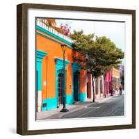 ¡Viva Mexico! Square Collection - Orange Facade in Oaxaca-Philippe Hugonnard-Framed Photographic Print