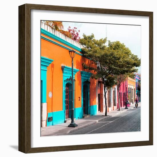 ¡Viva Mexico! Square Collection - Orange Facade in Oaxaca-Philippe Hugonnard-Framed Photographic Print